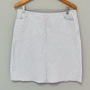 Vintage Ann Taylor Seersucker Blue and White Skirt Midi Size 14